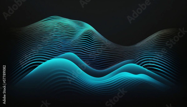 Fototapeta abstract blue wave, Generative AI