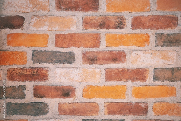 Obraz レンガ　背景　テクスチャ　オレンジ