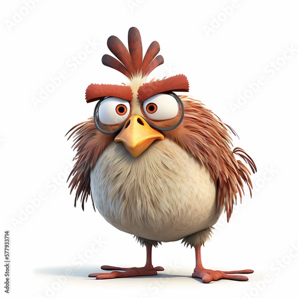 Obraz Hen Isolated White. Generative AI