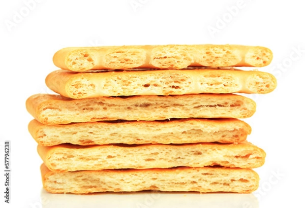 Obraz Delicious crackers isolated on white