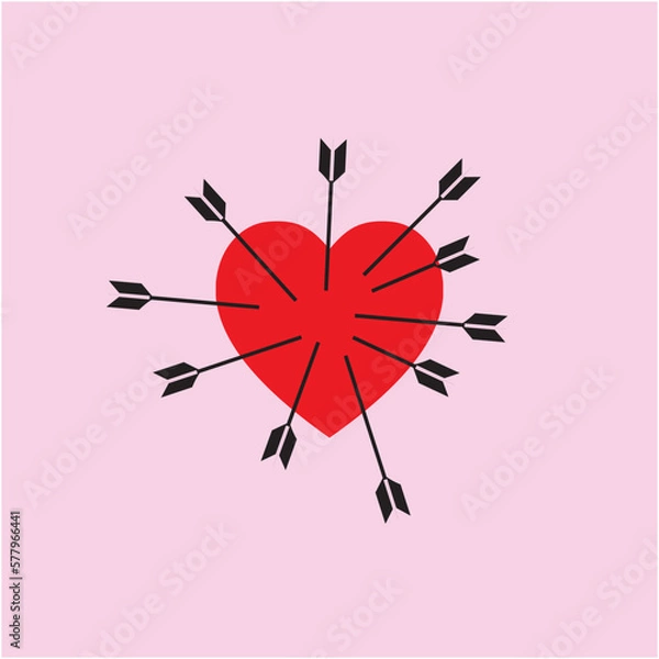 Fototapeta heart and arrow