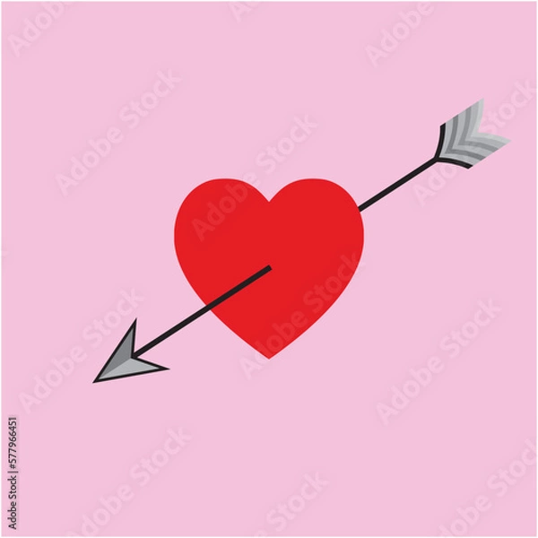Fototapeta heart and arrow
