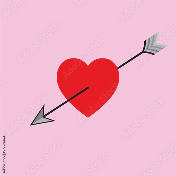 Fototapeta heart with arrow