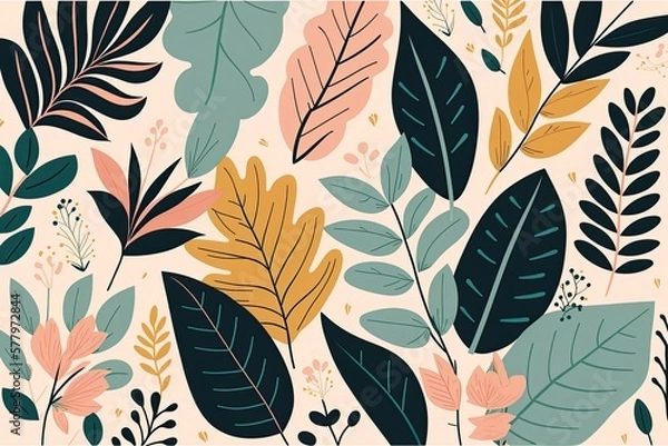 Fototapeta Seamless floral pattern background