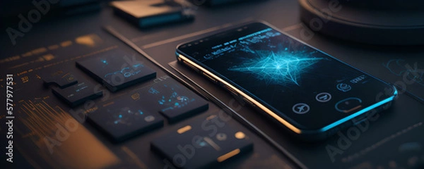 Fototapeta close up of a phone