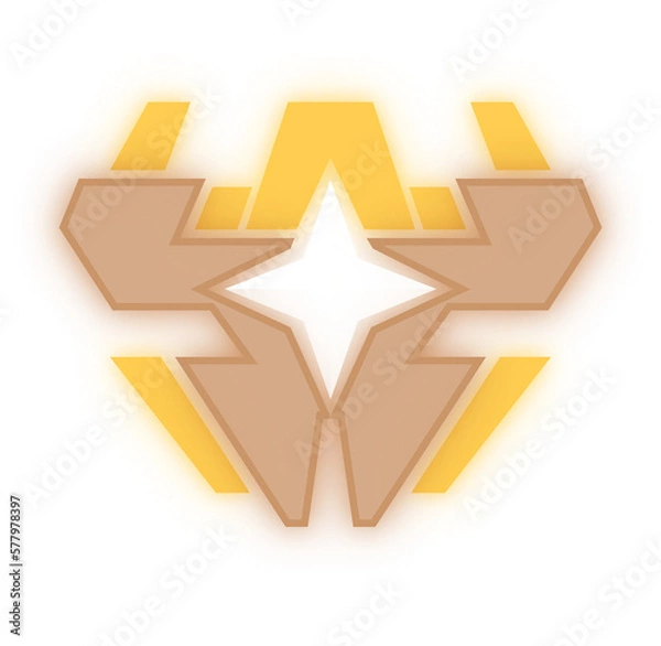 Fototapeta Silver rate modern cyber futuristic game trophy awards for characters like RPG or shooter.