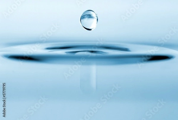 Fototapeta isolated water drop with rippling water