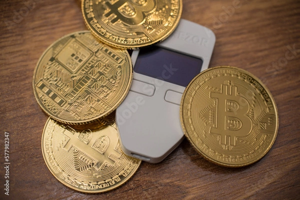 Obraz Bitcoin is a cryptocurrency and worldwide payment