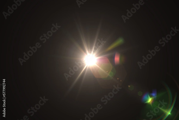 Obraz Natural, lens flare on the black background