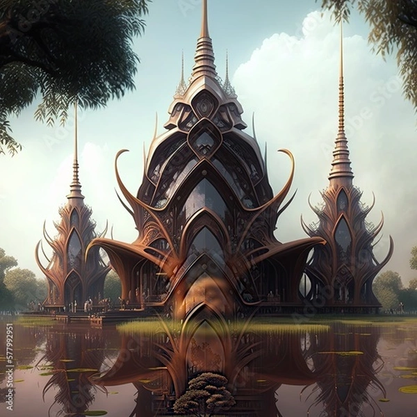 Obraz Futuristic Buddhist Temple