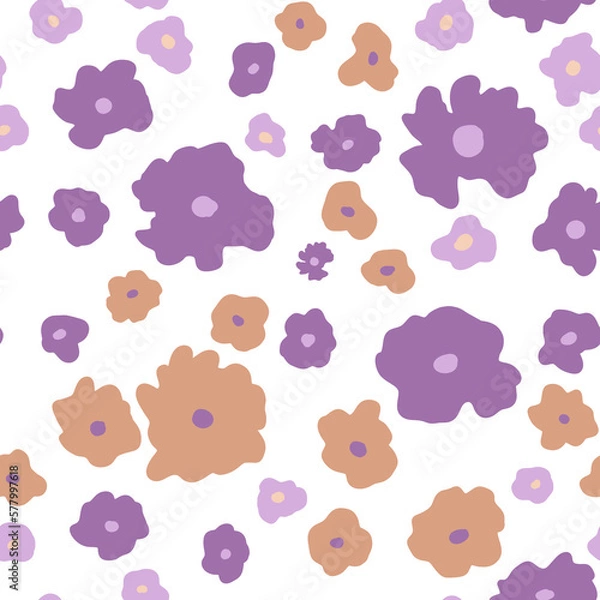 Fototapeta seamless pattern with flowers. Seamless pattern with small flowers. Pattern for textiles, wallpaper, postcards, fabrics, for wrapping paper.