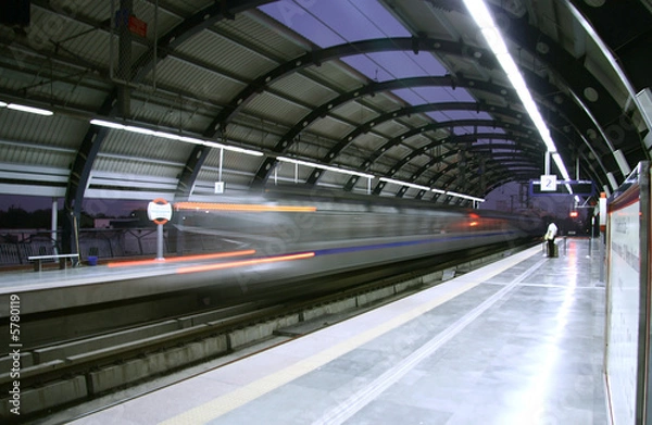 Fototapeta metro w pobliżu stacji, delhi, indie