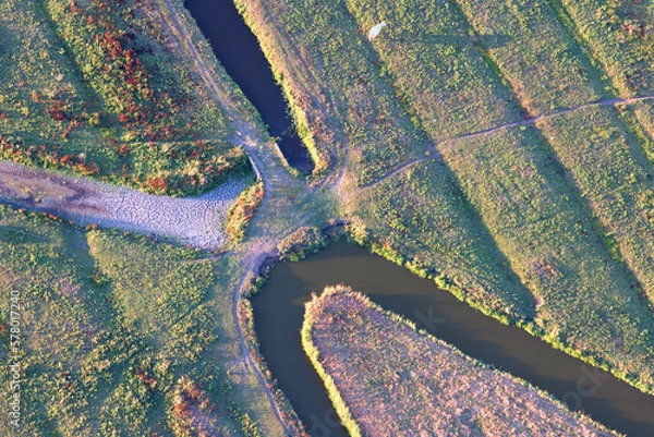 Fototapeta Meadows with ditches