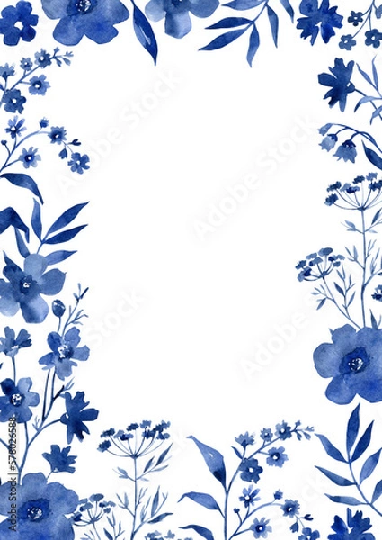 Obraz blue flowers frame