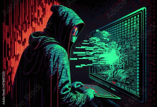Obraz AI-Generated Render of a Cyber Attack: Protecting Your Network from Malware, Phishing, and More