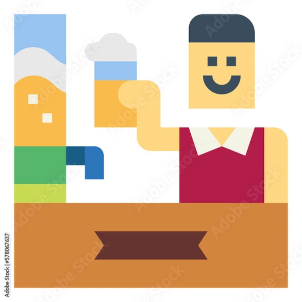 Fototapeta beer tower flat icon style