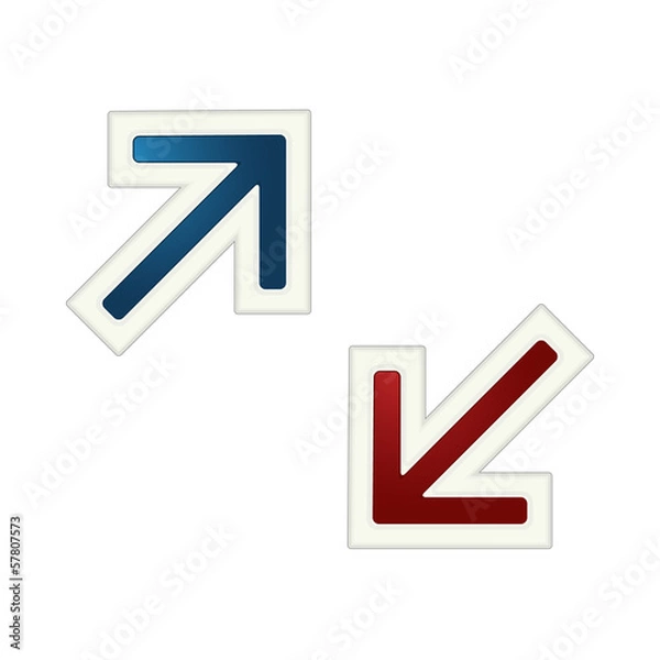 Fototapeta The blue and red  arrow