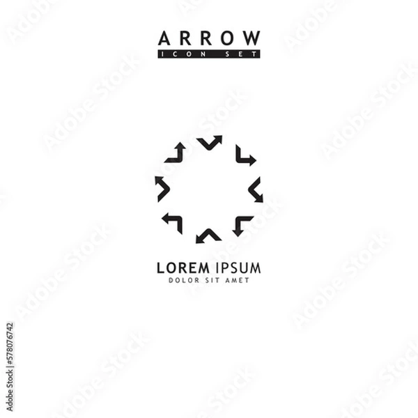 Fototapeta Modern simple arrows vector illustration isolated on white background