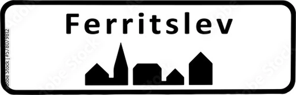 Fototapeta City sign of Ferritslev - Ferritslev Byskilt