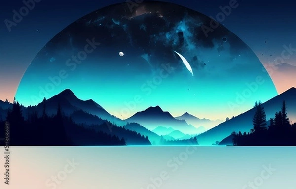 Obraz sunset in mountains