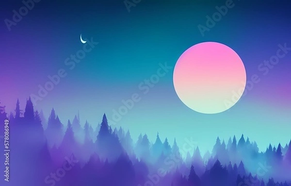 Obraz moon and clouds