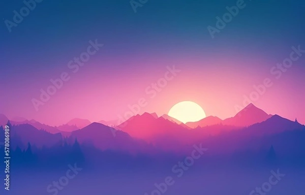 Obraz sunrise in mountains