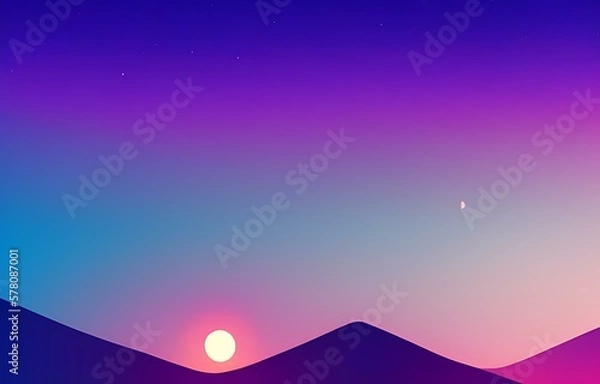 Obraz sunset over mountains