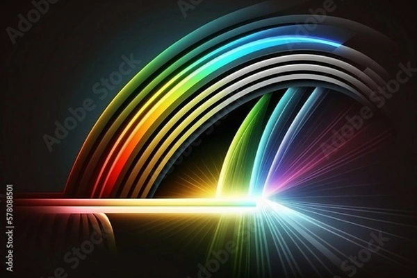 Obraz Neon lights background with Generative AI technology