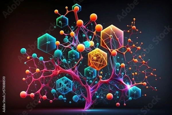 Obraz Technology background with Generative AI technology