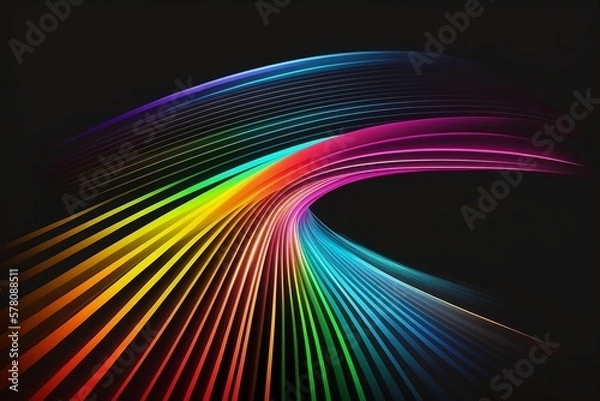 Obraz Neon lights background with Generative AI technology