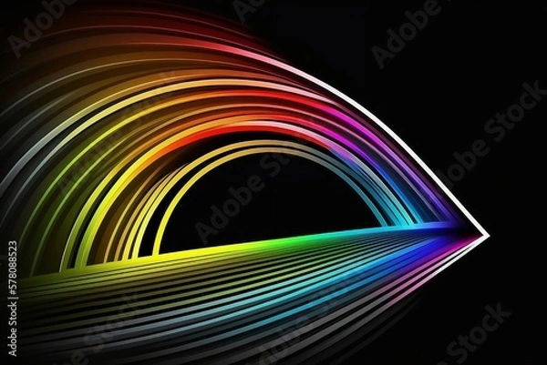 Obraz Neon lights background with Generative AI technology