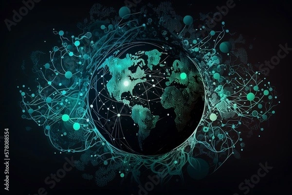 Obraz Technology background with Generative AI technology