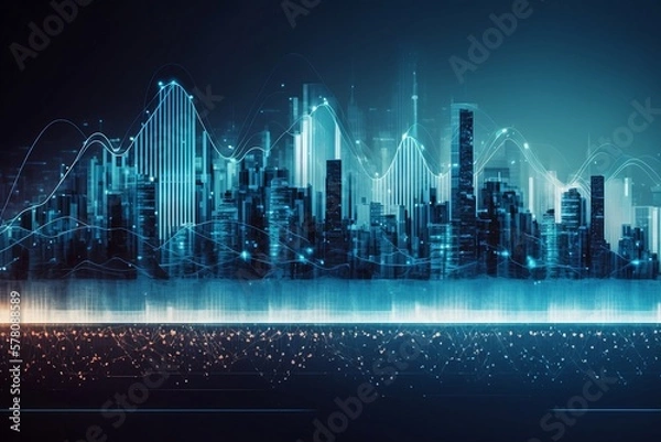 Obraz Technology background with Generative AI technology