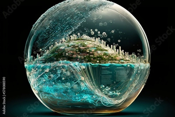 Obraz Technology background with Generative AI technology