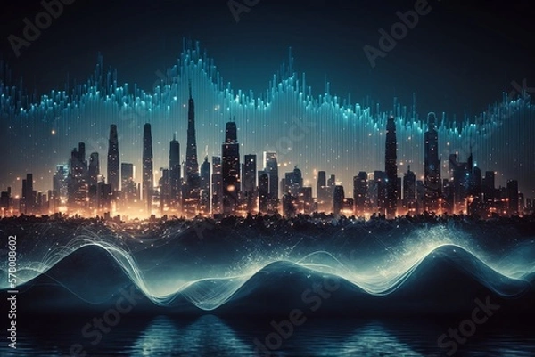 Obraz Technology background with Generative AI technology