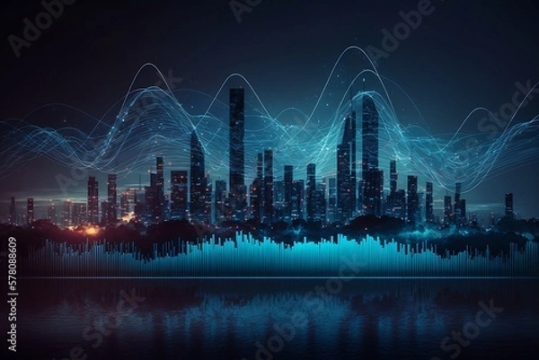 Obraz Technology background with Generative AI technology