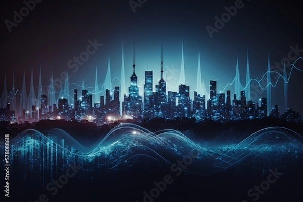 Obraz Technology background with Generative AI technology