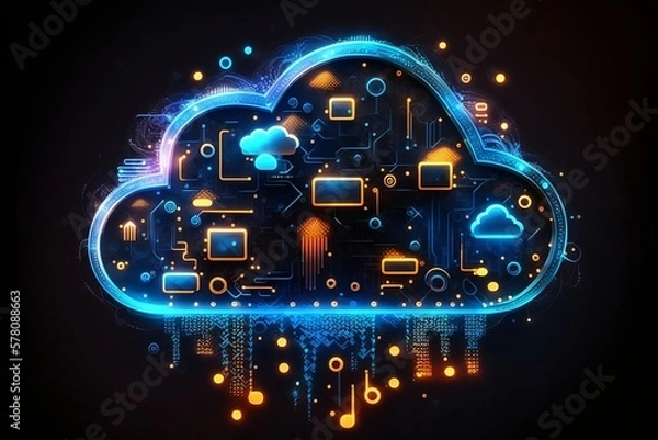 Obraz Cloud technology with Generative AI technology