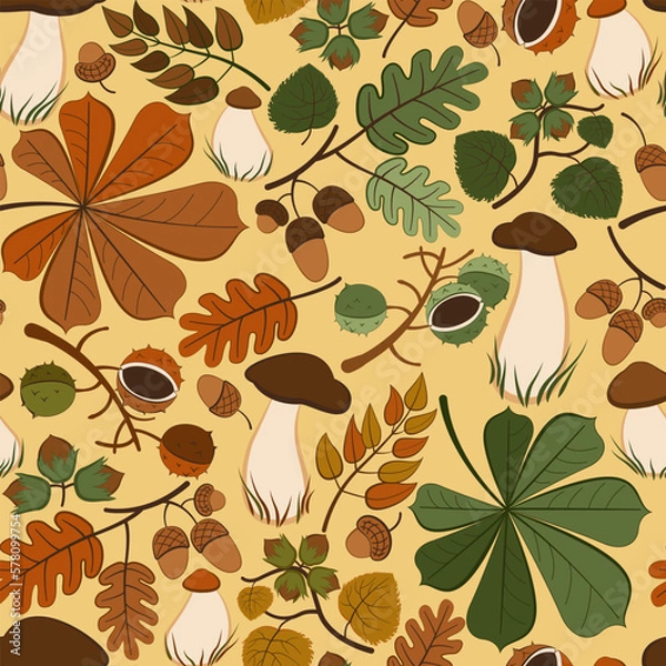 Obraz seamless pattern bright autumn background