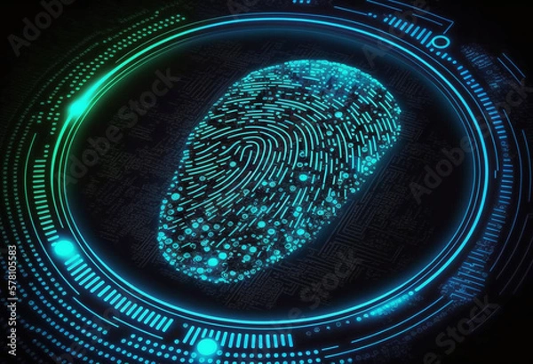 Fototapeta AI-Generated Biometric Identification: Securing Data Privacy with Advanced Verification Technology