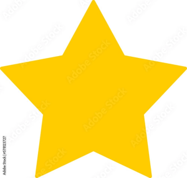 Fototapeta Single Isolated Fat Cute Flat Golden Star Icon. Vector Image.