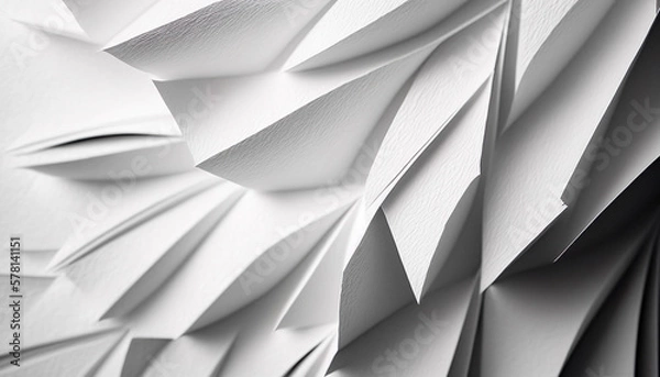 Obraz Abstract White Paper Background - Generative AI