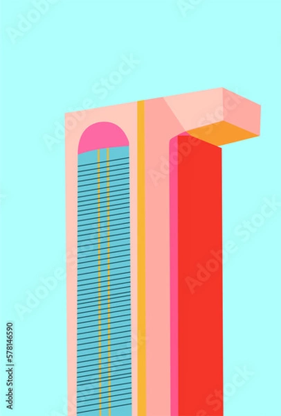 Fototapeta minimalist abstract architecture vector graphic 