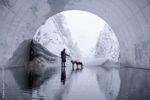 Fototapeta 清津峡トンネル／ゴールデンレトニエル