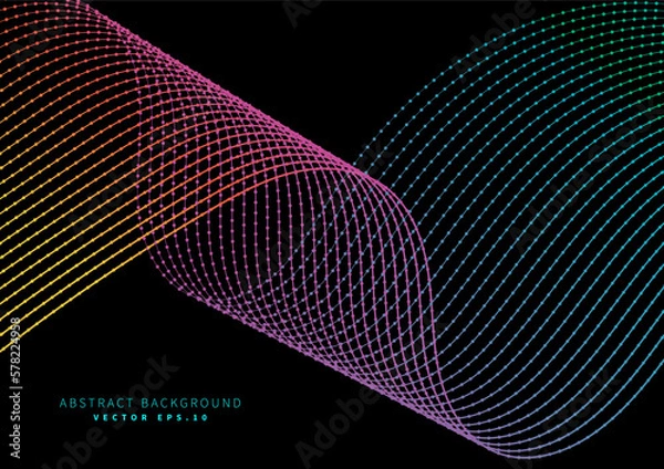 Fototapeta radio wave particle communication technology science theme modern art background use for advertisment poster website banner landing page product package design vector eps.