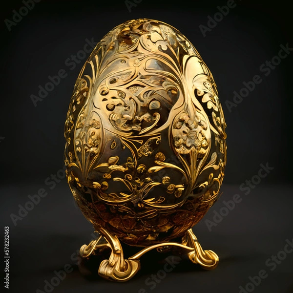 Obraz golden easter egg, AI Generated