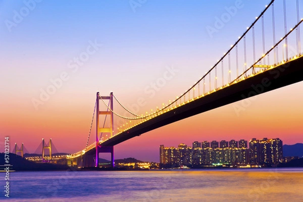Obraz Modern bridge at sunset time