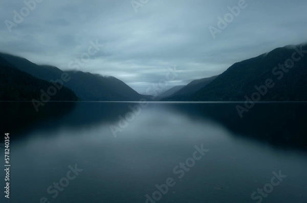 Obraz Long exposure of Lake Crescent at twilight
