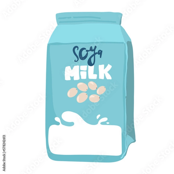 Fototapeta Soya milk illustration bottle icon cartoon vector. Vegetable milk. Vegetarian drink.