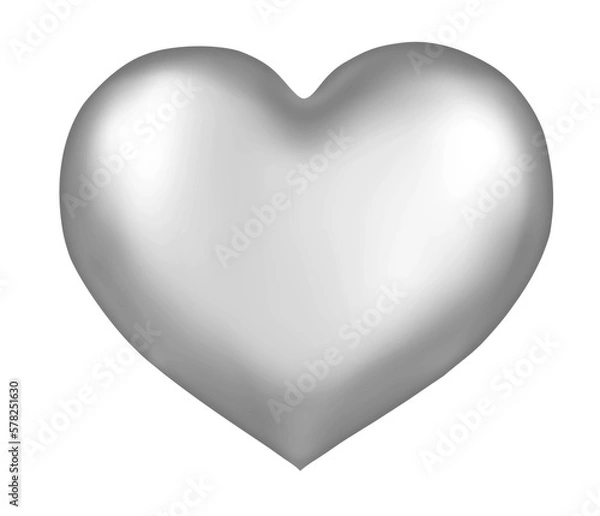 Fototapeta silver heart shape isolated. 